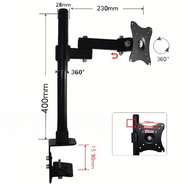 Giá Treo Màn Hình Chân Đứng XL03 17 – 27 Inch – Kẹp Thành Bàn - 3